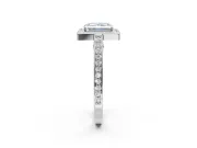 Radiant Cut Sectioned Halo Engagement Ring Setting for a Fancy Blue Lab-Grown Diamond | Platinum