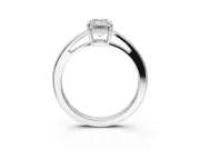 Emerald Cut Cathedral Solitaire Engagement Ring Setting | Open Shoulders | Platinum