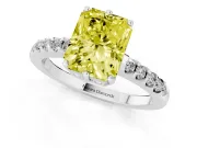 Radiant Cut Engagement Ring Setting for a Fancy Yellow Lab-Grown Diamond | White Gold - Design NV-24649