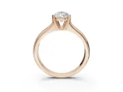 Pear-Shaped Double Claw Solitaire Engagement Ring Setting | Wide Plain Band | Rose Gold