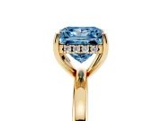 Princess Cut Engagement Ring Setting for a Fancy Blue Lab-Grown Diamond | Hidden Halo | Yellow Gold