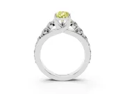 Pear-Shaped Graduated Engagement Ring Setting for a Fancy Yellow Lab-Grown Diamond | Platinum