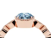 Oval Vintage Engagement Ring Setting for a Fancy Blue Lab-Grown Diamond | Rose Gold