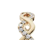 Round Lab-Grown Diamond Infinity Twist Wedding Band | Pavé and Polished | Yellow Gold