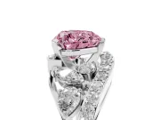 Heart-Shaped Bypass Pavé Engagement Ring Setting for a Fancy Pink Lab-Grown Diamond | Platinum
