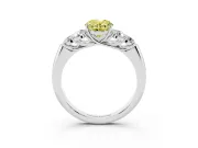 Oval Side Stone Engagement Ring Setting for a Fancy Yellow Lab-Grown Diamond | Platinum