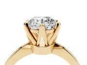 Round Tapered Solitaire Engagement Ring Setting | Claw Prong Head | Yellow Gold