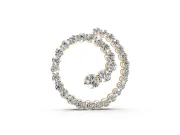 Round Lab-Grown Diamond Spiral Pendant Necklace | Two-Point Chain | Yellow Gold