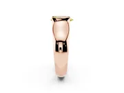 Pear-Shaped Half Bezel Solitaire Engagement Ring Setting for a Fancy Yellow Lab-Grown Diamond | Wide Band | Rose Gold
