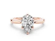 Pear-Shaped Tapered Solitaire Engagement Ring Setting | Claw Prong Head | Rose Gold