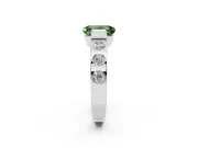 Emerald Cut Tension Style Engagement Ring Setting for a Fancy Green Lab-Grown Diamond | Sterling Silver