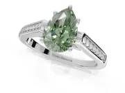 Pear-Shaped Engagement Ring Setting for a Fancy Green Lab-Grown Diamond | White Gold - Design NV-24597