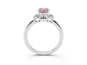 Oval 3 Stone Engagement Ring Setting for a Fancy Pink Lab-Grown Diamond | Platinum