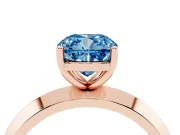 Cushion Cut Knife-Edge Engagement Ring Setting for a Fancy Blue Lab-Grown Diamond | Rose Gold