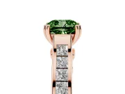 Cushion Cut Channel Engagement Ring Setting for a Fancy Green Lab-Grown Diamond | Rose Gold - Design NV-24671