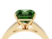 Asscher Cut Channel Engagement Ring Setting for a Fancy Green Lab-Grown Diamond | Yellow Gold