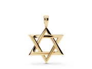 Interlaced Star of David Pendant Necklace | Bevelled Edges | Yellow Gold