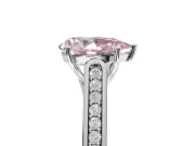 Pear-Shaped Cathedral Solitaire Engagement Ring Setting for a Fancy Pink Lab-Grown Diamond | Channel Set Band | Platinum
