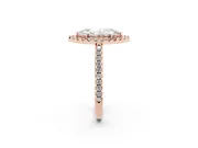 Marquise Pave Halo Engagement Ring Setting | Pave Band | Rose Gold