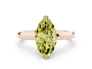 Marquise Solitaire Engagement Ring Setting for a Fancy Yellow Lab-Grown Diamond | Flat Tab Prongs | Rose Gold