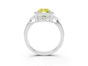 Cushion Cut Milgrain Halo Engagement Ring Setting for a Fancy Yellow Lab-Grown Diamond | Graduated Pavé | Platinum
