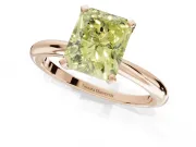 Radiant Cut Solitaire Engagement Ring Setting for a Fancy Yellow Lab-Grown Diamond | Tapered Plain Band | Rose Gold