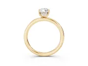 Pear Cut Diamond Solitaire Ring Set in Yellow gold with Thin Band and Prong Setting