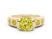 Cushion Cut Tension Style Engagement Ring Setting for a Fancy Yellow Lab-Grown Diamond | Yellow Gold