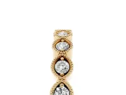 Marquise Diamond Eternity Band Set in Yellow gold with Milgrain Bezel Setting