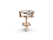 Oval Lab-Grown Diamond Solitaire Basket Stud Earrings | Open Gallery | Rose Gold