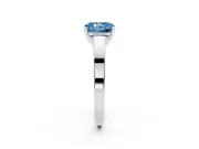 Fancy Blue Radiant Cut Diamond Solitaire Engagement Ring Set in White gold with Prong Setting and Tapered Band
