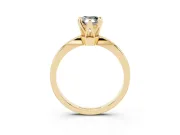 Fancy Black Pear Cut Diamond Solitaire Engagement Ring Set in Yellow gold with Slim Tapered Solitaire Band