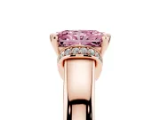 Radiant Cut Pavé Collar Engagement Ring Setting for a Fancy Pink Lab-Grown Diamond | Rose Gold
