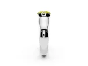 Round Half Bezel Engagement Ring Setting for a Fancy Yellow Lab-Grown Diamond | Wide Band | Platinum