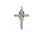 Round Lab-Grown Diamond Infinity Cross Pendant Necklace | Prong-Set Arms | Rose Gold