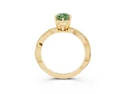 Marquise Twisted Solitaire Engagement Ring Setting for a Fancy Green Lab-Grown Diamond | Yellow Gold