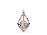 Round Lab-Grown Diamond Pavé Kite Pendant Necklace | Cluster Halo | Rose Gold