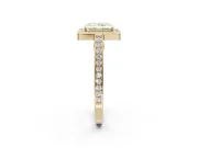Radiant Cut Sectioned Halo Engagement Ring Setting for a Fancy Yellow Lab-Grown Diamond | Yellow Gold