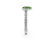 Pear-Shaped Pavé Engagement Ring Setting for a Fancy Green Lab-Grown Diamond | White Gold