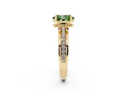 Oval Channel Set Solitaire Engagement Ring Setting for a Fancy Green Lab-Grown Diamond | Rope Collar Head | Yellow Gold