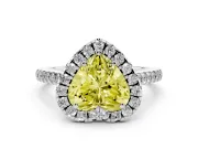 Heart-Shaped Raised Halo Engagement Ring Setting for a Fancy Yellow Lab-Grown Diamond | White Gold