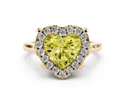 Heart-Shaped Claw Corner Halo Engagement Ring Setting for a Fancy Yellow Lab-Grown Diamond | Plain Band | Yellow Gold