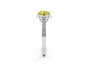 Round Floral Pavé Engagement Ring Setting for a Fancy Yellow Lab-Grown Diamond | Platinum