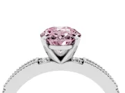 Oval Vintage Pavé Engagement Ring Setting for a Fancy Pink Lab-Grown Diamond | White Gold