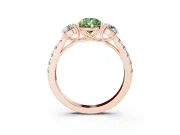 Pear-Shaped Engagement Ring Setting for a Fancy Green Lab-Grown Diamond | Three Stone | Rose Gold