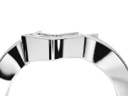 Round Lab-Grown Diamond Channel Set Chevron Wedding Band | V Front | Platinum