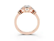 Emerald Cut Floral Side Stone Engagement Ring Setting | Marquise Petals | Rose Gold