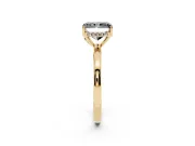 Radiant Cut Hidden Halo Engagement Ring Setting for a Black Center | Thin Band | Yellow Gold