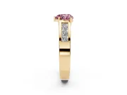 Heart-Shaped Channel-Set Engagement Ring Setting for a Fancy Pink Lab-Grown Diamond | Yellow Gold