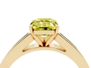 Emerald Cut Channel Engagement Ring Setting for a Fancy Yellow Lab-Grown Diamond | Yellow Gold
